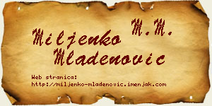 Miljenko Mladenović vizit kartica